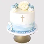 Floral Christening Marble Cake