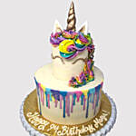 Layered Colourful Unicorn Marble Cake