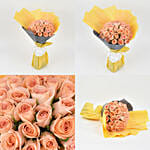 35 Peach Rose Designer Bouquet