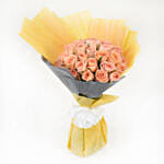 35 Peach Rose Designer Bouquet