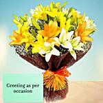 Mixed Lilies Bouquet With Greeting Card