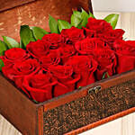Red Roses Treasured Box With Greeting Card