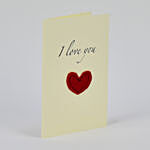I Love You Red Heart Handmade Greeting Card