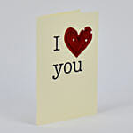 Love You Red Heart Handmade Greeting Card