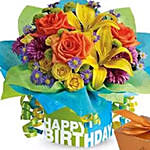 Birthday Flower Chocolates and Greeting Card