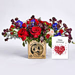 Personalized Flower arrangement with Greeting card