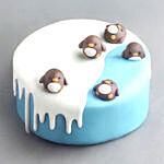 Cute Penguins Designer Marble Cake- 2 Kg