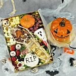 Evil Pumkin Cake with Skeleton Cheese Box