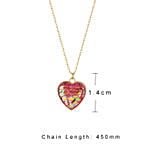 Red Scale Heart Necklace