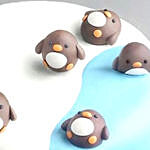 Cute Penguins Designer Red Velvet Cake- 2 Kg