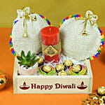 Dry Fruit Candle Rochers n Plant Diwali Hamper