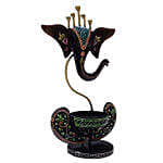 Multicolor Iron Ganesha Tea Light Candle Stand