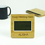 Personalised Table Clock Bamboo
