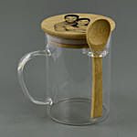 Personalised Glass Mug with Bamboo Lid n Spoon