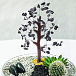 Premium Multicouloured Wish Tree & Plants Glass Platter