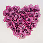 Purple Roses in Heart Shape Box