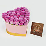 Purple Roses Heart Shape Box n Table Top