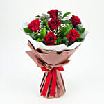 6 Red Roses n Greeting Card