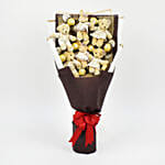 Heart Shaped Teddy Bear and Chocolate Bouquet