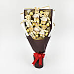 Heart Shaped Teddy Bear and Chocolate Bouquet