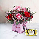 Valentines Flowers with Ferrero Rocher