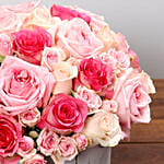 Stylish Box Of Pink Roses and Chocolates