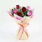 Delightful Roses Bouquet With Butterscotch Cake