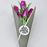 Purple Tulips Bunch for Womens Day