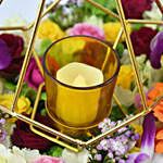 Vibrant Flowers with Candle Holder