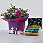 Vibrant Flowers and Godiva Chocolates For Birthday