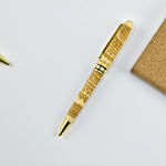 قلم حبر جاف خشبي فاخر ومحفور عليه الاسم بالليزر حسب الطلب