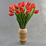 French Tulips in Premium Vase