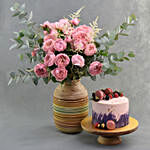 Floral Firdaus With Cake