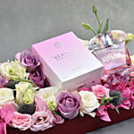 Floral Bed in Premium Tray with Versace Perfume