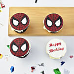 Spiderman Theme Cup Cake