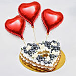 Heart To Heart Blueberry Cake with Balloons