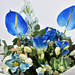 Blue Flowers Beauty Bouquet For Dad