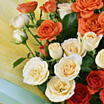 Orange N Peach Roses Bouquet