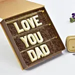 قلم محفور عليه الاسم للأب مع شوكولاتة حروف بعبارة أحبك أبي