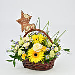 Graduation Wishes Flowers Basket
