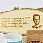 Personalised Hanging Wooden Log for Father Combo