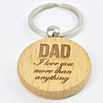 Love You Dad Engraved Round Keychain