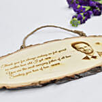 Personalised Engraved hanging Wooden Log for Father