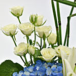 Hydrangea and White Roses Arrangement