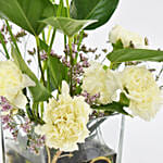 White Anthurium Plant and Carnations