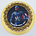 Captain America Birthday Chocolate Cake 8 Portion