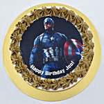 Captain America Birthday Vanilla Cake 4 Portion