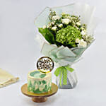 Blissful Birthday Memories Chocolate Cake with Flowers