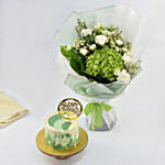 Blissful Birthday Memories vanilla Cake with Flowers