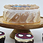 Spiderman Birthday Chocolate Cake With Cupcakes